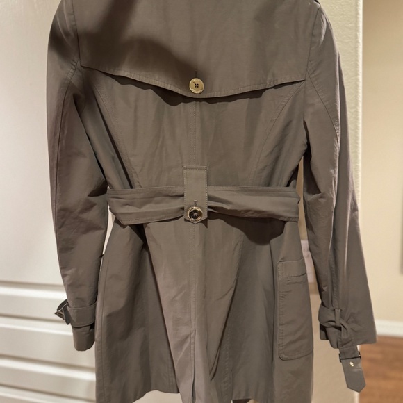 Grey/Taupe Belted Calvin Klein Trench Coat - Picture 2 of 6